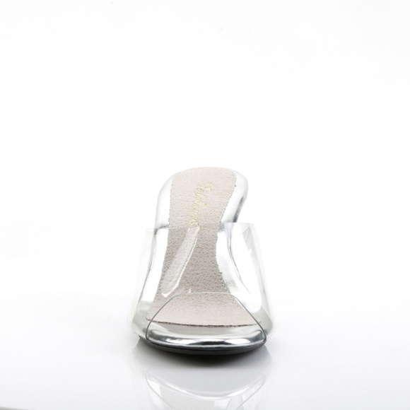 Transparent Slide On Open Toe High Heel Shoes - Picture 2 of 5